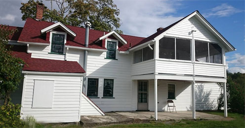 Restoration project house rear after