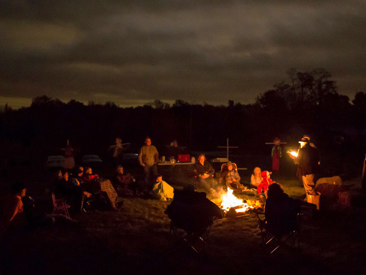 Scary story night by campfire for kids of all ages